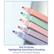 12Pcs Macaron‑Colored Highlighter Set,Soft Chisel Tip Large‑Capacity No‑Bleed Highlighters,Smooth Ink Flow For Highlighting,Ideal For Journaling, Note‑Taking & Doodling, Back‑To‑School&Office Stationery For Teens Ages 14+School Supplies,Halloween - Multiple Styles - View 3