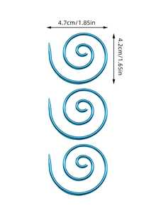 Spiral Metall Maschenmarkierer, Gelb, Blau, Lila, rostbeständig glatt wiederverwendbar, zum Fixieren der Maschenposition, geeignet für Häkeln, Stricken, Sticken, langanhaltend Nähzubehör für Strickbegeisterte - Spiralnadel - Übersicht 10