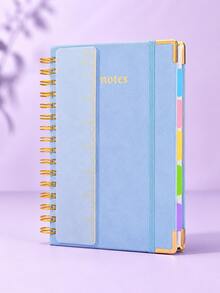 A5 Spiral Notebook (Includes Ruler) - Hard Cover, 100gsm Thick Paper, Vintage Style, Lined Pages, Pink Faux Leather Cover; Suitable For Work, Academic Planning (Elementary, Middle And University Levels), Daily Notes And Journaling. - Multicolor - View 8