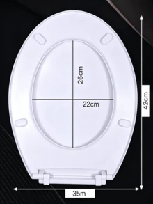 1pc Universal Thickened Slow-Close Toilet Seat, Quiet Splash-Proof Toilet Ring, Easy-To-Clean Compatible Toilet Lid. - A - View 9