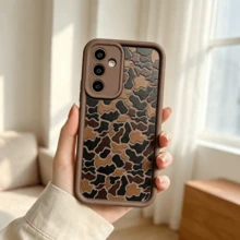 1pc [Pure Android Version] Military Green Camouflage Full Screen Personalized Minimalist Retro Brown Niche Workwear Style Embossed European American Party Men Women Couple Creative Innovative, Matte Brown Lens Frame Stepped Design Full Coverage Anti-Drop Soft Shell, [International Version Not Local Version] Suitable For Android/GALAXY/A/S/FE/PLUS/ULTRA/PRO/NOTE/POCO/X/Transsion/HOT/PLAY/SPARK/POP/SMART/RENO/Honor/E/G/Phone Case - Multicolor - View 4