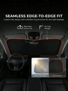 1pc Car Sunshade, Universal Car Decor Accessory, Side Window Sunshade, Front And Rear Window Sunshade, UV Protection Sunshade, Mosquito Proof Heat Insulation, UV Protection Glass Sunshade Mesh, Reflective Sunshade, Window Film Protection, Foldable Car Windshield Sunshade Umbrella, Windshield Snow Cover Set, Foldable Heat Insulation Sunshade, Front Windshield Sunshade, Summer Essential, Car Sunshade Umbrella, Suitable For Most Vehicles, Easy To Store, Heat Insulation, Car Accessories, Car Accessories, Blind For Window, Car Sunshade, Sun Shade - Multicolor - View 4
