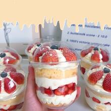 10/50 Covered Cake Mugs, Reusable Transparent Cake Preservation Box, No Hole Dome Cake/Dessert Cup, Suitable For Cakes, Mousse, Milkshakes, Yogurt, Ice Cream Cakes, Fruit Pudding - View 3