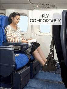Adjustable Travel Footrest - Airplane Foot Hammock (With Storage Bag), Footrest, Airplane Travel Footrest, Flight Leg Hammock Support - Multicolor - View 1