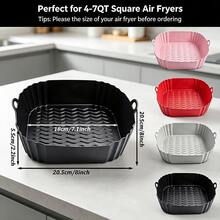 Reusable Silicone Air Fryer Liner, Silicone Air Fryer Baking Tray, Air Fryer Accessories, Kitchen Supplies, Disposable Parchment Paper Alternative - Multicolor - View 10