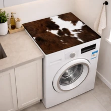 1pc Cow Print Washable Laundry Mat, Non-Slip, Waterproof, Durable, Retro Style Laundry Room Rug, Kitchen Floor Mat, Bathroom Laundry Decor - Multicolor - View 7