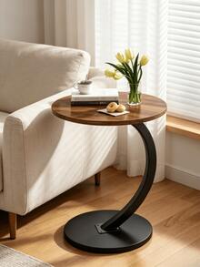 C Shaped Side Table, Stable Anti-Tipping Curved End Table, Space Saving Laptop Snack Table, Sofa Side Accent Table For Living Room, Bedroom & Bedside, Perfect For Readers, Office Workers And Small Space Household - Multiple Specifications - View 8