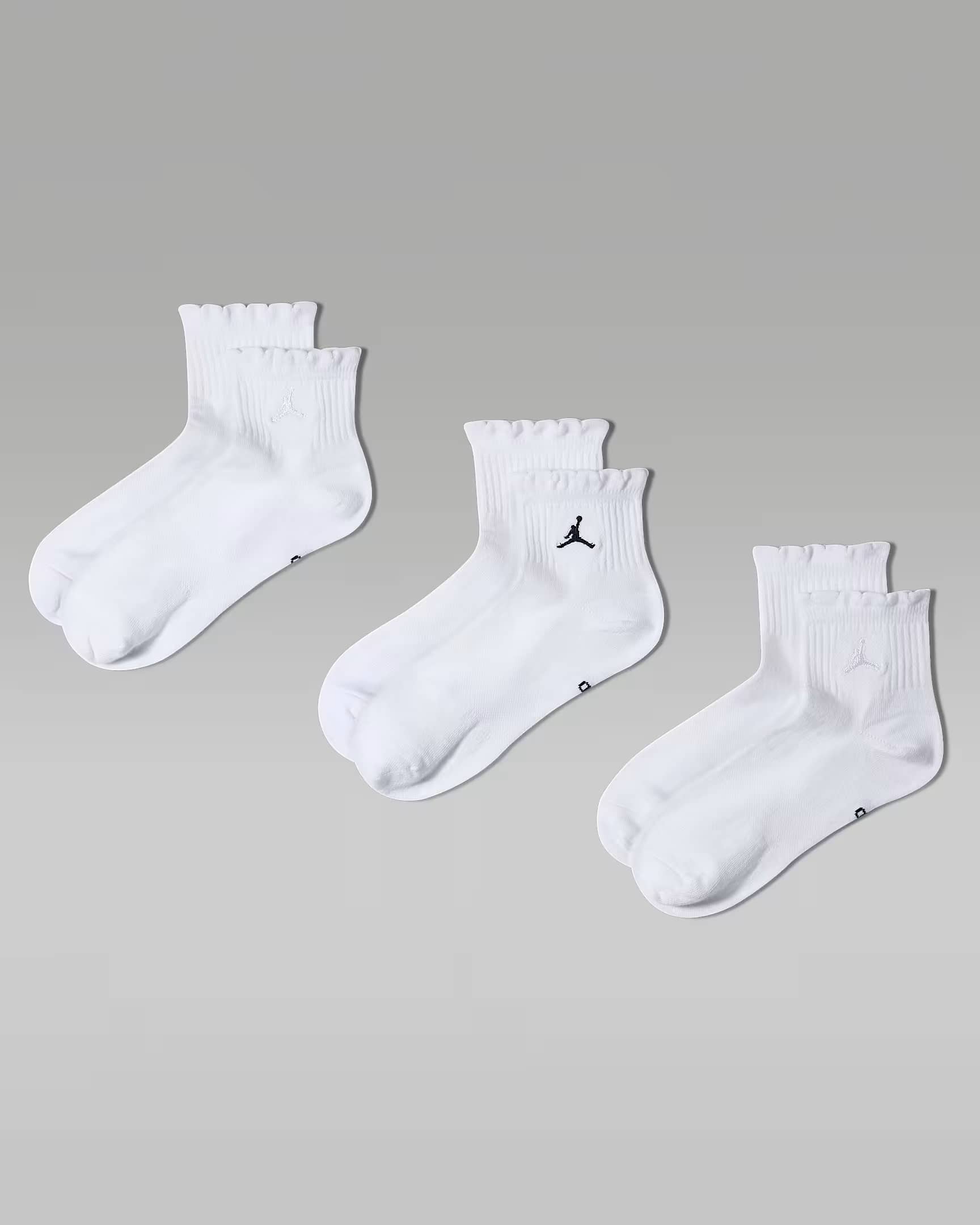 Jordan Everyday Women's Quick-Dry Lace Versatile Sports Socks (3 Pairs) IR0597-901 - White - View 1