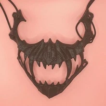 1PC Scary Skeleton Nue Black Mask - Random Color - Halloween Easter Mask, Various Festival COS Anime Costume Mask, Plastic Material Unisex - Party Costume Prop - Multicolor - View 5