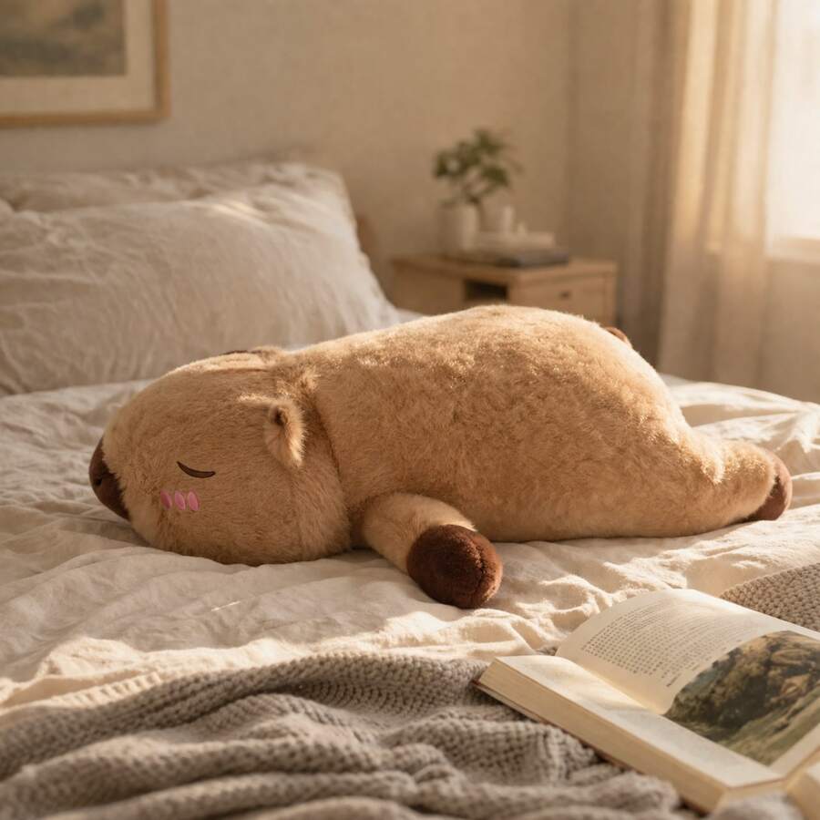 ZctmYBH+ Cute Capybara Long Plush Body Pillow Soft Stuffed Animal Hug Pillow For Sleeping Side Sleeper Bed Decor 24in / 31in - 彩色 - 查看 1