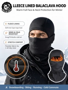1-5pcs Fleece Lined Warm Headwear, Windproof Cold-Resistant Full Face Winter Ski Mask, Warm Neck Guard Headwear, Suitable For Snowboarding, Skiing, Motorcycle Riding In Cold Weather - Multicolor - View 1