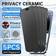 Yezodawee 5Pcs Ceramic Soft Privacy Film For 17Pro Max,17e/16Pro Max/16e/16Plus/15Pro Max/15Plus/13Mini/12Mini Full Curved Anti Spy Screen Protector - Black - View 1