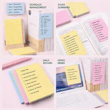 100/200 Sheets 4-Color Lined Sticky Notes, 10 X 15cm Large Self-Adhesive Memo Pads, Suitable For Students, Office, Home, School, Learning, Back To School Supplies - one-size - View 4