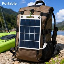 [3/5/10W Portable Solar Panel] 1pc Portable Solar Panel 5V 2W | Solar Charger With USB Charging Stabilizer Battery Charger Suitable For Power Bank, Phone, Outdoor Camping, Home Use | Rectangular Solar Panel | Lightweight Charger - Black and White - View 1