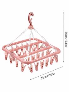 Rotating 32-Clip Plastic Clothes Drying Rack, 32-Clip Foldable Wind-Resistant Drying Rack - Space-Saving Foldable Hanger, Ideal For Socks, Underwear And Small Clothing Items, Perfect For Bedroom, Bathroom, Closet - Multicolor - View 11