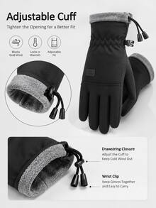 1 Pair Winter Cycling Gloves Touchscreen Warm Windproof Gloves Unisex Outdoor Cycling Hiking Walking - Multicolor - View 3