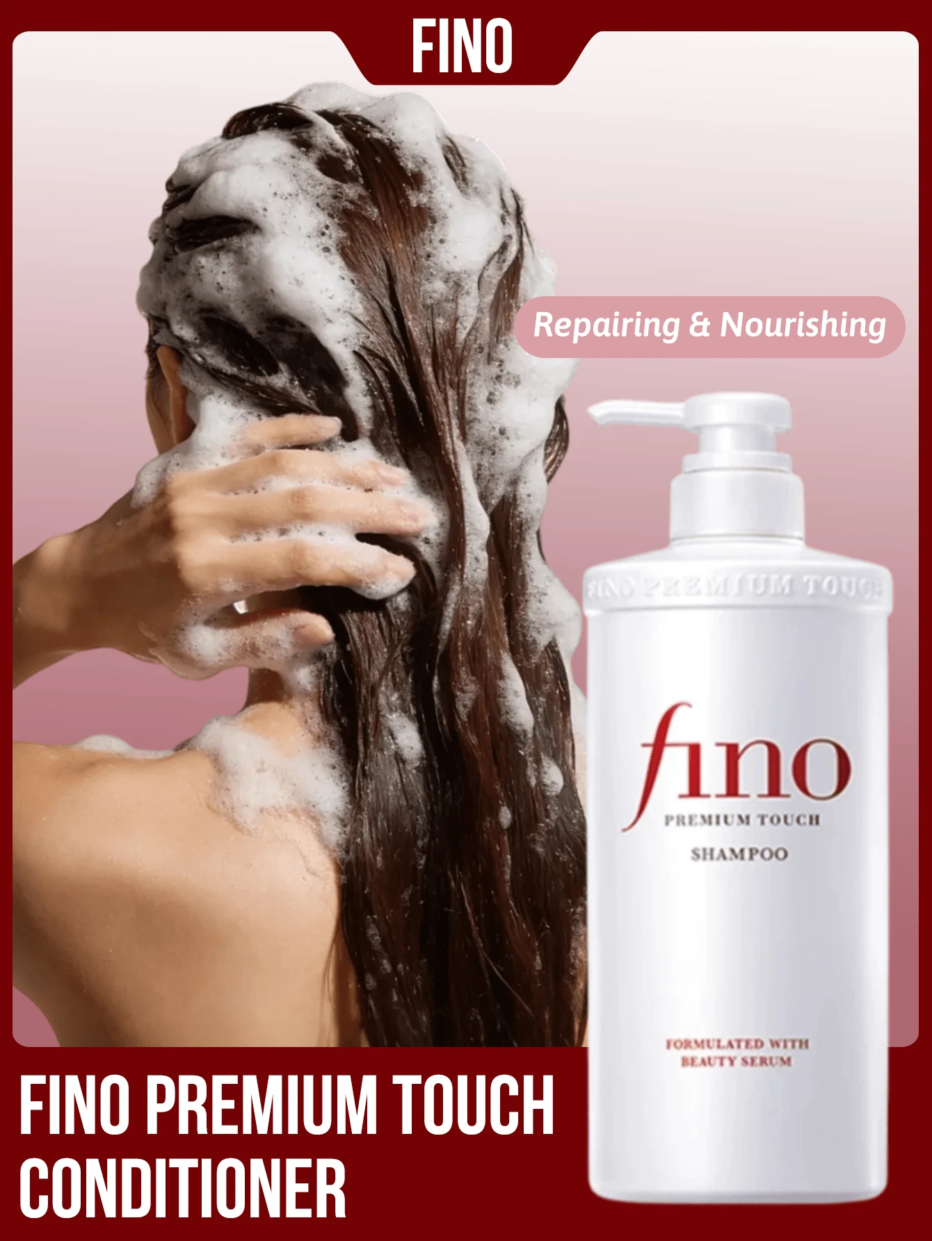 Fino 頂級觸感護髮乳,修復受損,深層滋養,持久留香,SPA級護理,自然光澤,豐盈髮量(550ml/18.61FI Oz) - 白色 - 查看 1