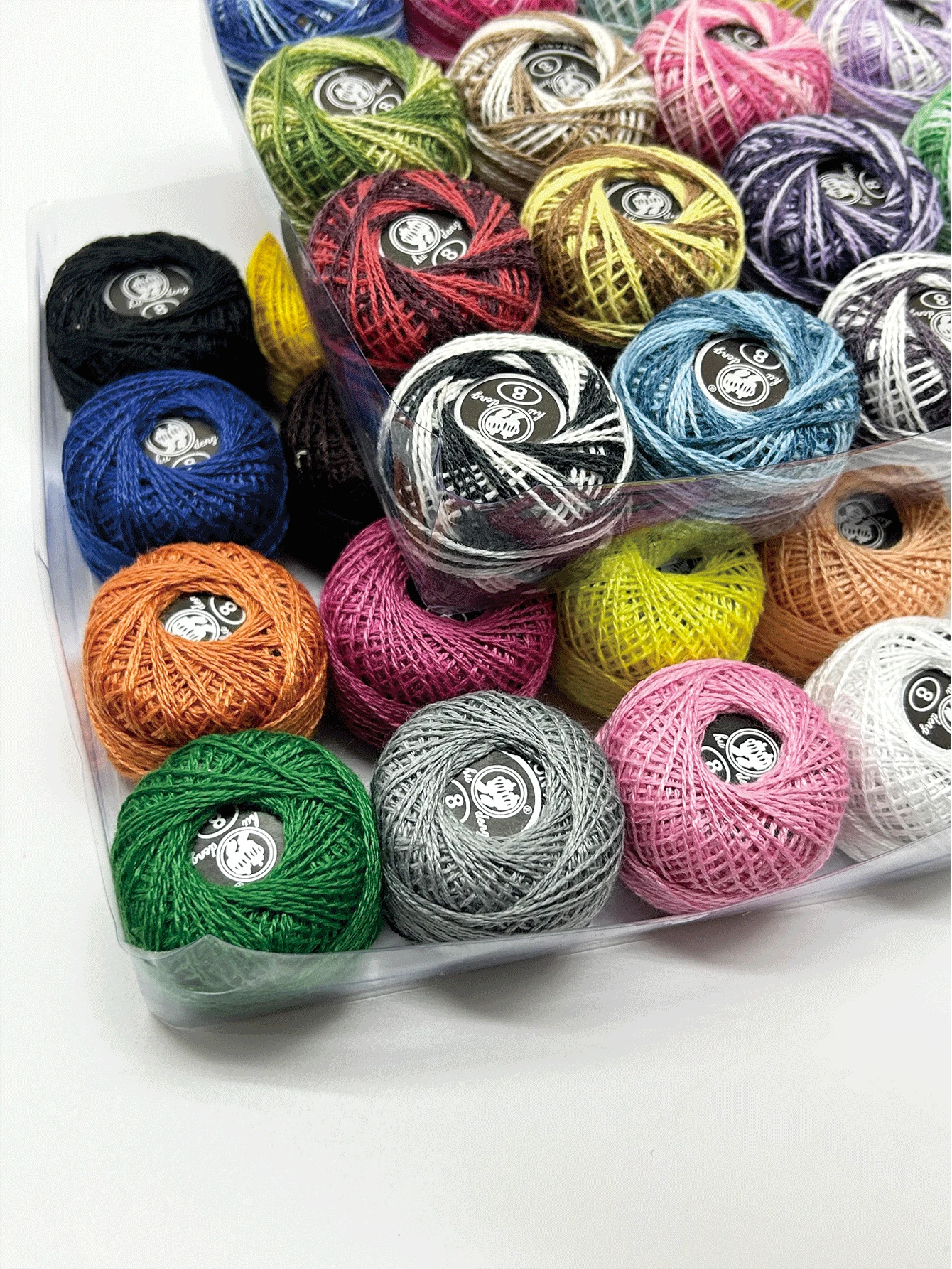 16 Colors Long Fiber Pure Lace Thread Set DIY8 Suitable For Home Multi-Function Sewing Thread. Random Colors, Can Be Used For Clothing Sewing, Hand Knitting And More. - Lace Thread - View 1