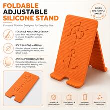 1pc Flexible Foldable Adjustable Non-Slip Portable Silicone Phone Stand, Multi-Angle Desktop Holder For Smartphones, Tablets & Laptops, Home Office Travel - A - View 7