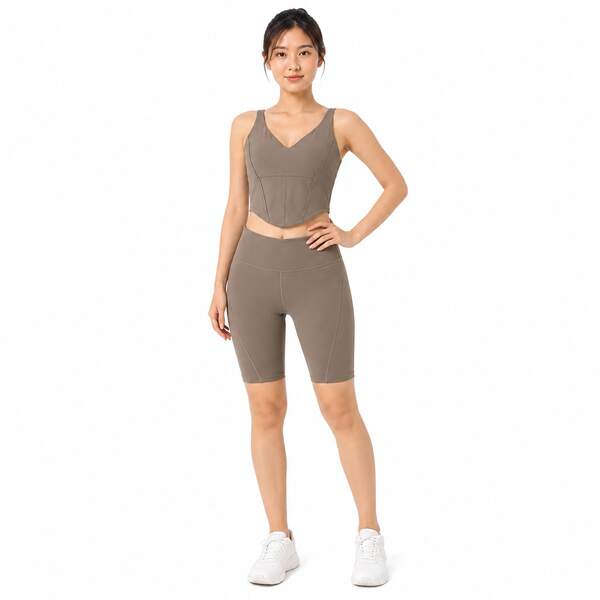 Li-Ning Women's High Waist Elastic Knee Length Yoga Cycling Shorts ANBV002