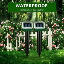 2/4/6/8/10-Piece Set Solar Ultrasonic Waterproof Animal Repeller, Suitable For Outdoor Yards, Gardens, Orchards And Other Locations, Effectively Repels Birds, Snakes, Rats, Dogs And Other Animals, Ground Mountable - 彩色 - 查看 16