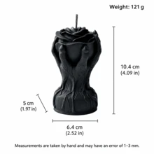 1pc Creative Gothic Skull Hand Series Aromatherapy Candle, Handmade Skull Hand With Rose, Bone Hand Holding Rose Soy Wax Candle For Tabletop Decor, Candle Gift, Altar Decoration, Halloween Candle, Unique Gift For Gothic Collectors, Indoor Home Decor, Late Autumn Holiday Gift, Fashion Scented Decorative Candle - Gothic Skull Hand Series Scented Candle - View 8