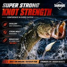 خيط صيد سمك نايلون SeaKnight 500m Colormax بقوة 6–35LB من مادة NT10، قوة عالية وذاكرة منخفضة، لصيد سمك الكارب - أبيض - أبيض - مشاهدة 6