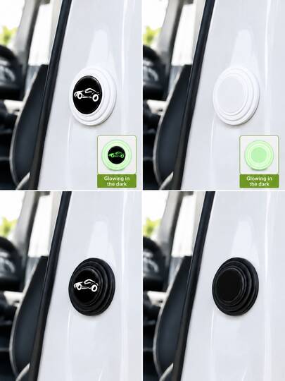 Universal Car Door Shock Absorber Pads, Glow-In-The-Dark Self-Adhesive Silicone Anti-Collision Buffer Stickers, Noise Reduction & Vibration Dampening For Door Trunk Hood, Car Accessories, Car Decor, Car Accessories Interior For Sedan Suv Truck