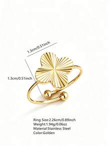 VceTd 1/3/4PCS Fashion Four-Leaf Clover Element Stainless Steel Women's Jewelry Set, Suitable For Daily Wear Or Holiday Gift - Yellow Gold - View 19
