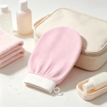 1 Set Of Randomly Colored Deep Exfoliating Gloves, Making The Skin Smooth And Translucent. Bath Scrub Cleaning Gloves, Gentle And Effective Korean Loofah Skin Exfoliating Sponge, Remove Dead Skin And Dirt, - One Size - View 3