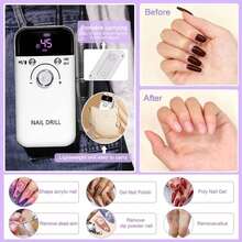 Professional 45,000RPM Electric Nail Drill - Portable, Rechargeable, Low Noise, Suitable For Manicure And Pedicure - USB Powered, Lithium Battery, Gift For Valentine's Day - Multicolor - View 8