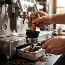 Escova de Limpeza para Máquina de Espresso, Escova para Tigela de Pó de Café, Ferramenta de Limpeza de Cesta de Filtro Estilo Cabo 51mm/58mm, Com Cabo de Madeira e Cerdas de Plástico, Para Remover Borra de Café - Multicolorido - Visão 4