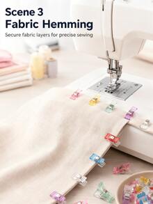 52 piezas de clips de costura de plástico de colores mixtos, clips de fijación de tela, clips de patchwork, herramientas de costura para fijación de tela - 52 piezas colores surtidos - Ver 4