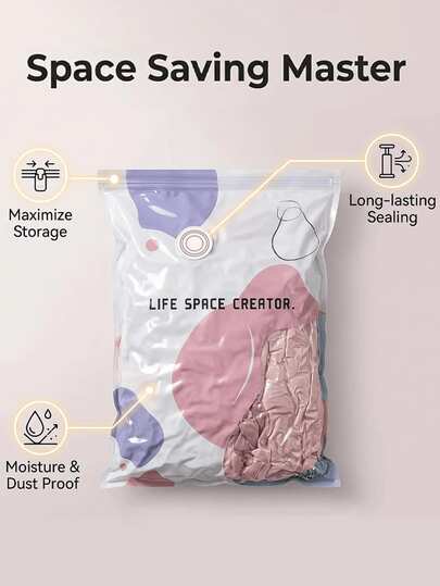 2026 Pump-Free 3D Vacuum Storage Bag, 80% Compression Rate, Extra Large Capacity 3D Roll-Press Vacuum Bag, No Pumping Required Sealing Bag, Upgraded Large Capacity Storage Compression Bag, Suitable For Bedding, Clothing, Blankets, Giant Bedding, Travel Storage Cubes, Vacuum Storage Bag