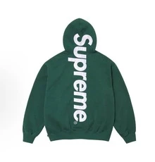 Supreme Satin Applique Hoodie FW24 | Premium Heavyweight Crossgrain Fleece Hoodie, Streetwear Layering Set For Men & Women - Dark Green hoodies - 查看 1