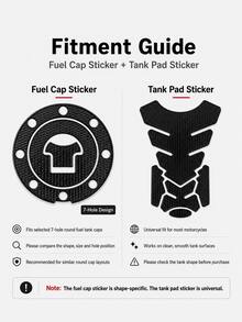 Universal Motorcycle Fuel Tank Sticker Set, Anti-Slip 3D Textured Tank Pad & 7-Hole Fuel Cap Protector, Waterproof Scratch-Resistant Self-Adhesive Tank Protection Sticker, Motorcycle Fuel Tank Surface Protection Decorative Accessory, Suitable For Daily Riding - A - View 5