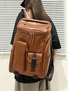 Ransel Pria Tas Bahu Ganda Tas Bisnis Kapasitas Ekstra Besar Tali Bahu yang Dapat Diatur Penutup Resleting Ransel Perjalanan Ransel Sekolah Ransel Laptop Tas Bahu Ganda Portabel Tahan Air Desain Multi-Saku Cocok untuk Kembali ke Sekolah dan Perjalanan Bahan PU Tahan Air Ramping Warna Solid Modis Kasual Bisnis Kebugaran Aktivitas Luar Ruangan Mendaki Gunung Multifungsi Aktivitas Luar Ruangan Modis Kasual Hadiah untuk Ayah Hadiah untuk Pacar Liburan Peach Tree - MultiWarna - View 5