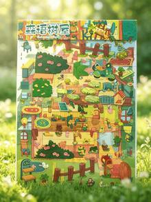 Nuevo libro de colección de escenas en miniatura inmersivas con lavado de tinta, pegatinas de paisajes DIY, pegatinas para diario, material de dibujos animados de mini supermercado, libro de pegatinas para diario - Libro de colección XM - Supermercado [10 escenas diferentes] - Ver 9
