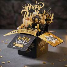 Universelle 3D Pop-Up Geburtstagskarte, Papier 3D Geburtstag Grußkarte mit leerer Karte und Umschlag, einzigartiges Geburtstagsgeschenk geeignet für Frauen, Männer, Ehemann, Ehefrau, Mutter, Vater, Tochter, auch geeignet für Schulanfang und Schulbedarf - Verschiedenfarbig - Übersicht 5