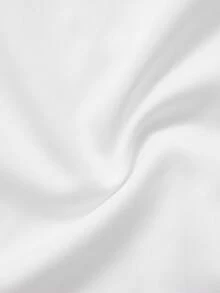 Women's White Button-Up Short Sleeve Ruched Fitted V-Neck Collared Blouse, Summer Business Casual Commute Office Wear - White - View 8
