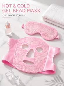 Ice Compress Mask & Eye Mask Set, Facial Ice Pack, Cold Compress Eye Mask, Reusable Ice Compress Mask And Cooling Gel Eye Mask, Dual Cold & Hot Relaxation, Moisturizing Ice Pack, Relieve Fatigue, Travel Essential, Multi-Functional Cold & Hot Compress Face/Eye Mask, Plush Cooling Ice Pack Sleep Eye Mask, Back To School Essential, Suitable For All Skin Types, Suitable For Relieving Eye Puffiness, Dark Circles, Eye Bags, Eye Fatigue, Best Christmas Gift For Women - Multicolor - View 7