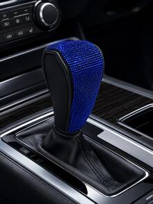 Bling Rhinestone Car Gear Shift Knob Cover, Crystal Diamond Auto Shift Lever Decor,Upgraded To A New Color, Leopard Print Diamond Gear Lever - A - View 14