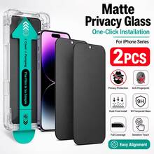 CASECOPS 2Pcs Frosted Privacy Screen Protector, Full Screen Anti-Spy Tempered Glass Screen Protector, Compatible With IPhone 11-17 Models, Fully Protect The Screen, Fingerprint Resistance,Anti-Scratch, Touch Sensitive, Includes Installation Toolkit And Auto-Alignment Tool, One-Click Dus-Free Installation, Protect Your Privacy - 2Pcs - View 27
