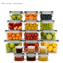 THELIFE 36/24/12pcs Food Storage Containers, 5 Sizes, Reusable Sealed PP Material With Snap Lid, Suitable For Storing Fruits, Vegetables, Salads, Pasta, Bento Boxes, Lunches, Etc. Space-Saving, Stackable, Ideal For Home Refrigerator And Kitchen Storage - View 11