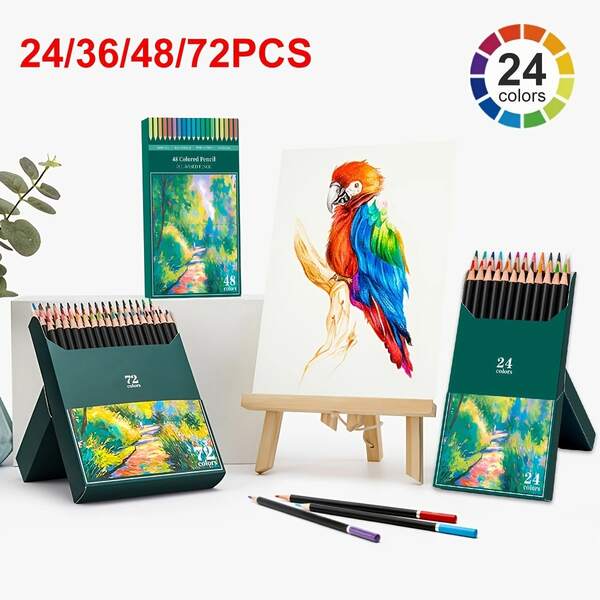 CCFOUD 24/36/48/72 Professional Colored Pencil Set,Soft Lead,Multiple Colors,Vibrant Colors,Smooth Writing,Suitable For Adults For Coloring,Artistic Creation And Other Professional Art Uses