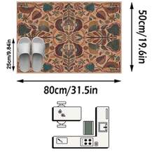 1pc Moroccan American Vintage Classic Floral Plant Element - Soft Faux Cashmere Area Rug, Suitable For Bathroom, Kitchen, Entryway, Hallway, Bedside, Living Room, Bedroom And More, All-Season Machine Washable Large Size Floor Mat, Aesthetic Home Decor - Multicolor - View 19