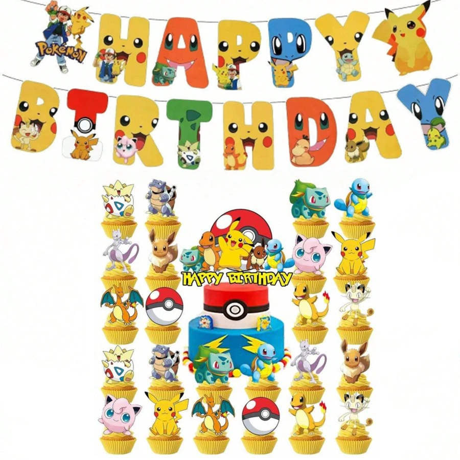 Cake Topper Birthday Party Decoration Pokemmo Cake Topper Party Decoration Supplies - View 1
