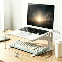 1pcsLaptop Stand, Iron Computer Cooling Stand, Ergonomic Laptop Riser, Detachable Laptop Holder, Ventilated Cooling Computer Stand, Compatible With 13-18 Inch Laptops, Suitable For Office And Home Desk UseOfficeSupplies DeskAccessory - A - View 2