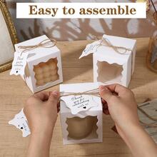 50 Sets Clear Candle Gift Boxes Suitable For 4-10oz Candles With 50 Paper Thank You Tags And Jute Twine For Wedding, Birthday, Baby Shower, Size 3.35x3.35x3.94 Inches - White - View 4