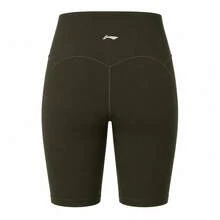 Li-Ning Women's High Waist Elastic Knee-Length Yoga Cycling Shorts ANBV002 - Prickly Green - View 1